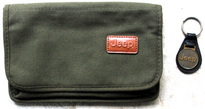 JEEP Auto Car Tear Drop Authentic Key Fob Key Holder & Cloth Info Storage Folder