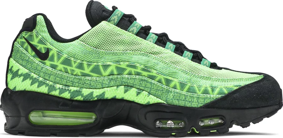 

Мужские кроссовки Nike Air Max 95 Naija Pine Green Black Sub Lime CW2360-300 8.5, Зеленый, Nike Air Max 95