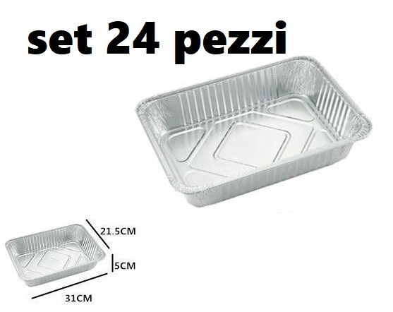 Set 24 Pezzi Vaschetta In Allumio 6 Porzioni Forno Frigo dfh