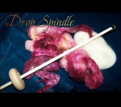 SUPER  SALE  Bottom Whorl Drop Spindle Spinning Yarn  11''x 2''  Natural Finish.