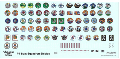 Loose Warbird PT Boat Squadron Insignias, Turret/Shield Details, Decals in 1/72