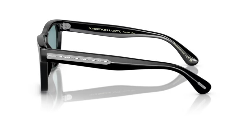 Pre-owned Oliver Peoples 0ov5393su 1005p1 Black/teal Polarized 49mm Men's Sunglasses In Blue