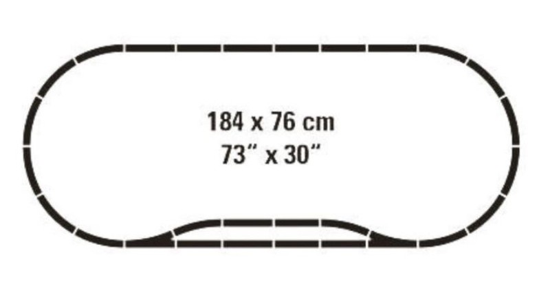 MÃ¤Rklin_h0_c-Gleis-Oval_28-Teilig Mit 2 Weichen (184 Cm X 76 Cm)_neu