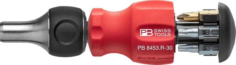 PB Swiss 8453 R-30 Insider Stubby Ratchet Pocket Tool with Ratchet Handle and 6 