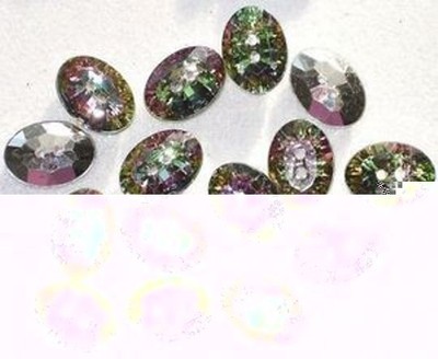 FAB Set 15 RAINBOW Vintage New RHINESTONE Iridescent Buttons 3/4