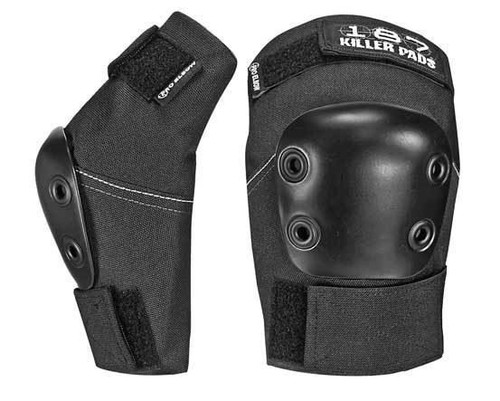 187 Killer Pads - Pro Elbow Pads | Black | Skateboarding | Roller Derby | Skate