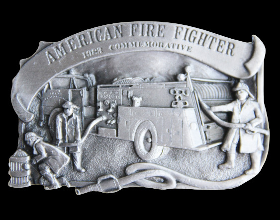 1983 American Commemorative Fire Fighter Belt Buckle Arroyo Grande LE 4770/5000