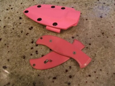 Spyderco Mule team Custom handle Scales and Sheath kit Pink
