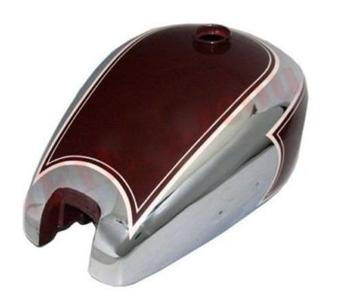 BSA B31 B33 Plunger Cherry Painted With Chrome Plated Petrol Fuel Gas Tank 