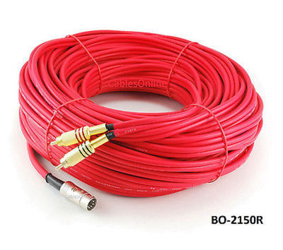 150ft 5-Pin DIN to 2-RCA Red Audio Cable, CablesOnline BO-2150R