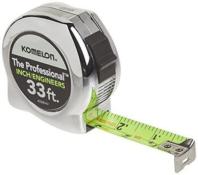 Cinta Metrica Profesional De Alta Visibilidad Tanto En Pulgadas y Engineer, 33ft