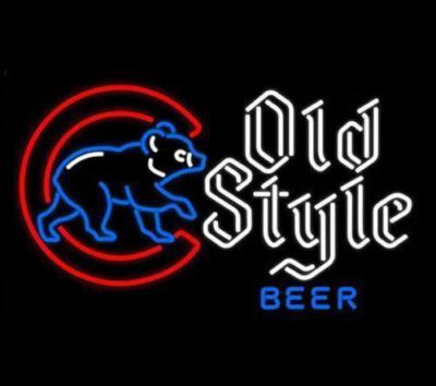 New Old Style Beer Chicago Cubs Baseball Man Cave Neon Light Sign 20''x16''