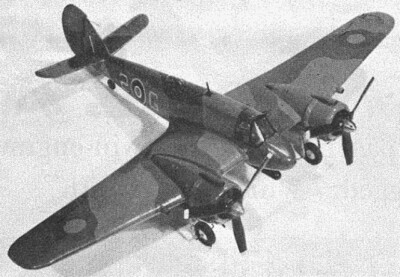 Bristol Beaufighter X C/L 39'' Wingspan RC Model Airplane Printed Plans Templates