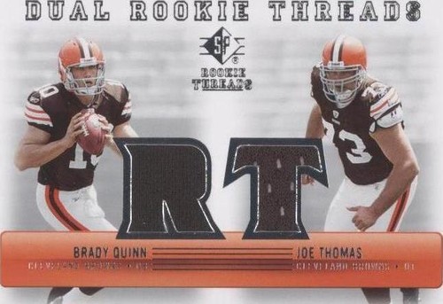 2007 SP Rookie Threads Brady Quinn Joe Thomas #DRT-QT