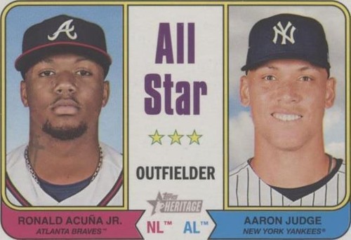 Topps 2023 Heritage # 336 All-Star Outfielders Ronald Acuna Jr