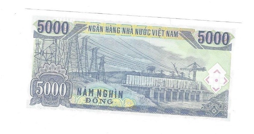 VIET NAM 5000 DONG 1991 UNCIRCULATED SERIAL NUMBER US 8313196