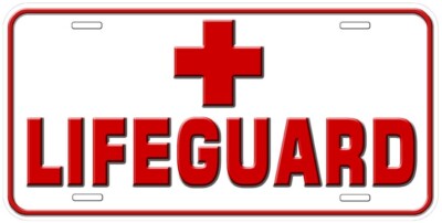 Lifeguard Aluminum Novelty Car License Plate