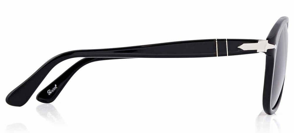 Pre-owned Persol 649 Pilot Series Shiny Black Polar Green Sunglasses Po0649 95/58 52mm In Polarized Green Anti-glare Tempered Glass