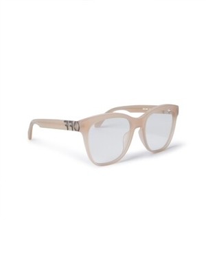 Pre-owned Off-white Oerj069s24pla0016100 Style 69 Beige Eyeglasses In Clear Lens