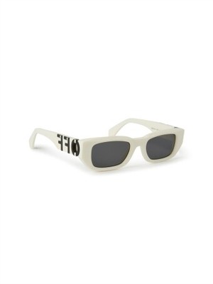 Pre-owned Off-white Oeri124s24pla0010107 Fillmore White Sunglasses In Gray