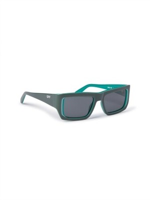 Pre-owned Off-white Oeri117s24pla0015707 Prescott Olive Green Dark Grey Sunglasses In Gray