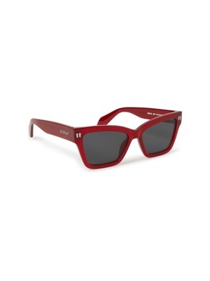 Pre-owned Off-white Oeri110s24pla0012807 Cincinnati Burgundy Sunglasses In Red