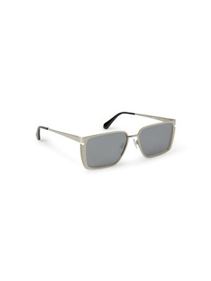 Pre-owned Off-white Oeri121s24met0017272 Yoder Sunglasses In Silver Mirror