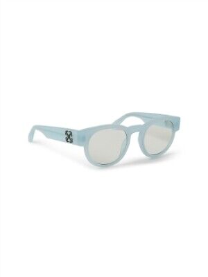 Pre-owned Off-white Oerj058s24pla0014000 Style 58 Light Blue Eyeglasses In Clear Lens