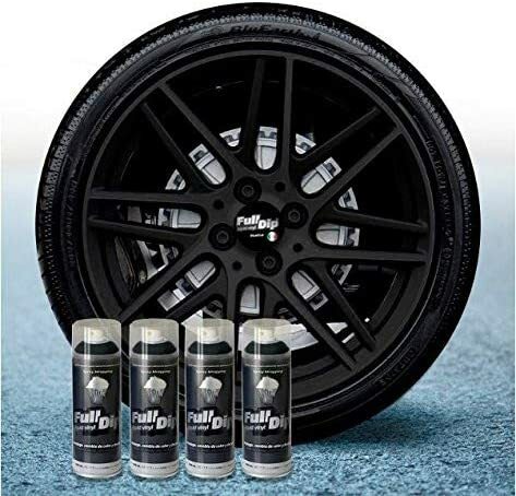 Pack 4 Jantes Peinture Vinyle Full Dip Noir Mat Spray Plasti Fulldip Covering