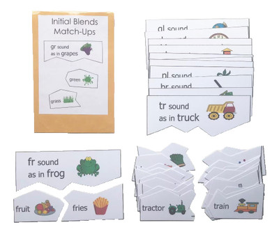 Educational Reading Center Resource Game Initial Consonant Blends Match-Ups