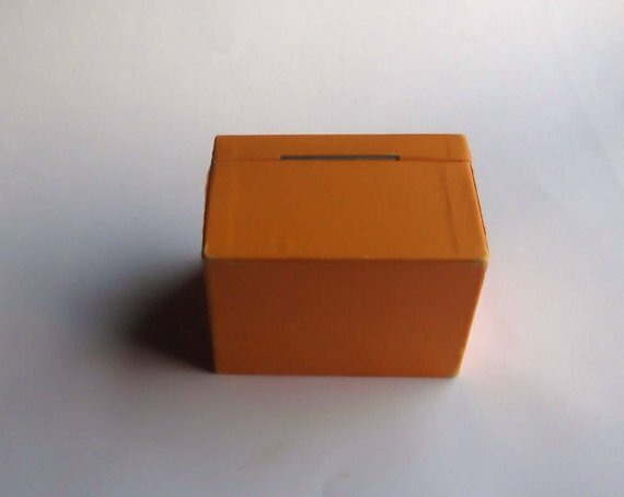 Vintage 1970's Owl Cardboard Recipe Box ~ Orange Kitsch