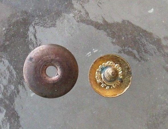 ANTIQUE BLUE & WHITE ENAMEL PTA CLASP BACK PIN BADGE DATED 1911 FH NOBLE & CO