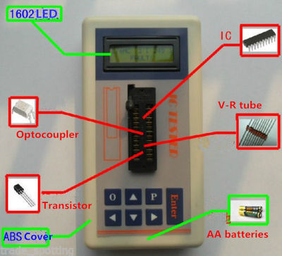 Transistor Tester Detect IC Tester Meter Maintenance Tester MOS PNP NPN