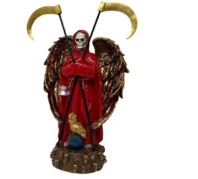 Santa Muerte 13'' Con Dos Guadañas Y Alas  Two Scythes And Wing  Holy Death