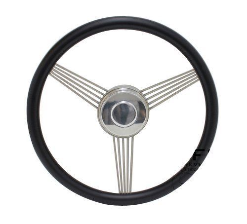 16" Inch Chrome Semi Truck Metallic Red Steering Wheel Horn Big Rig | 16 In | SHARP | Aluminum