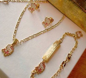 kitty gold hello 18k necklace jewelry ballerina 4pc filled pink holiday gift