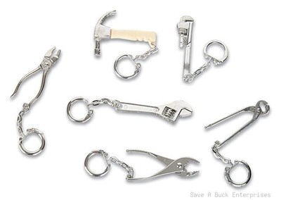 60 TOTAL real working tool construction key chains ( hammer wrench pliers etc. )