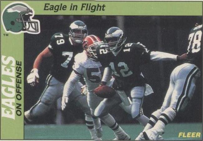 Fútbol Fleer 1988 acción en vivo Randall Cunningham #37