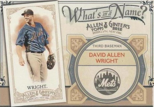 2012 Topps Allen & Ginter's - David Wright #WIN19