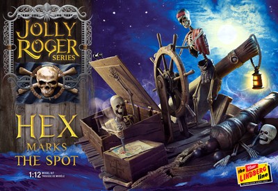 LINDBERG 112 Hex Marks The Spot Jolly Roger Series Pirate PLASTIC MODEL KIT 224