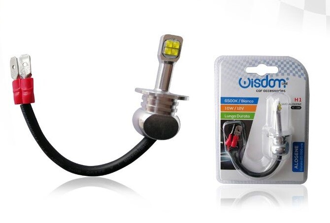 Lampadina Lampada Fari Auto Cree 8 Led H1 10W 12V 6500K Luce Bianca xc-1166 wis