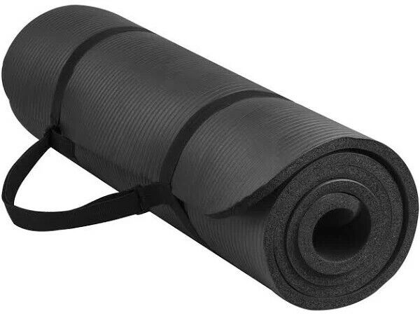 BalanceFrom Yoga Mat - Black (12mm 1/2") thick, non-slip, 72" x 24" x 1/2"