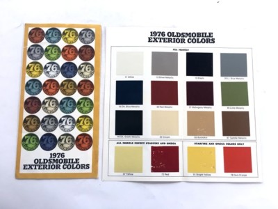 1976 Oldsmobile Factory Original Color Paint Guide Brochure