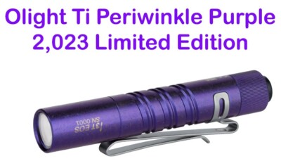 Olight I3T EOS Crystallized Titanium Periwinkle Purple Flashlight, 180 L, w/1AAA