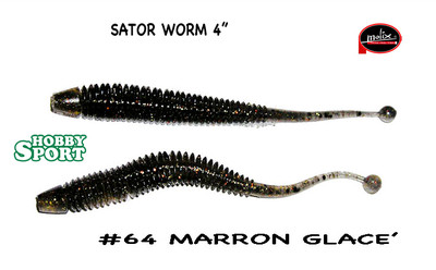 MOLIX SATOR WORM 4" COL. 64 MARRON GLACE'  SPINNING  X BLACK BASS CONF. 10 PZ