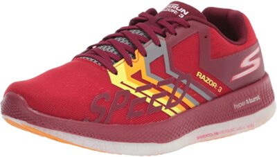 Кроссовки Skechers Unisex Go Run Razor 3, красный/оранжевый, 5 мужчин США, 6,5 женщин США