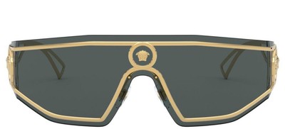 Pre-owned Versace Shield Medusa Ve 2226 45/14/115 Men Sunglasses In Gray