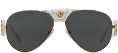 Pre-owned Versace Ve 2150q Gold White/ Grey 62/14/140 Men Sunglasses In Gray