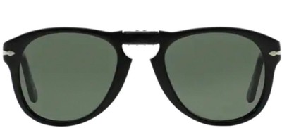 Pre-owned Persol Folding Po 0714 Black/crystal Grey Green 54/21/140 Unisex Sunglasses In Gray