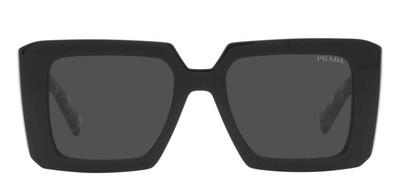 Pre-owned Prada 0pr23ys 1ab5s0 51mm Modern Rectangular Sunglasses In Gray